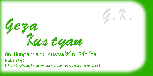 geza kustyan business card